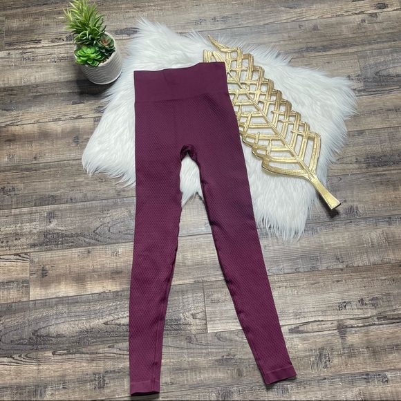 Balance Athletica Pants - Balance Athletics High Waist Maroon Textured Leggings